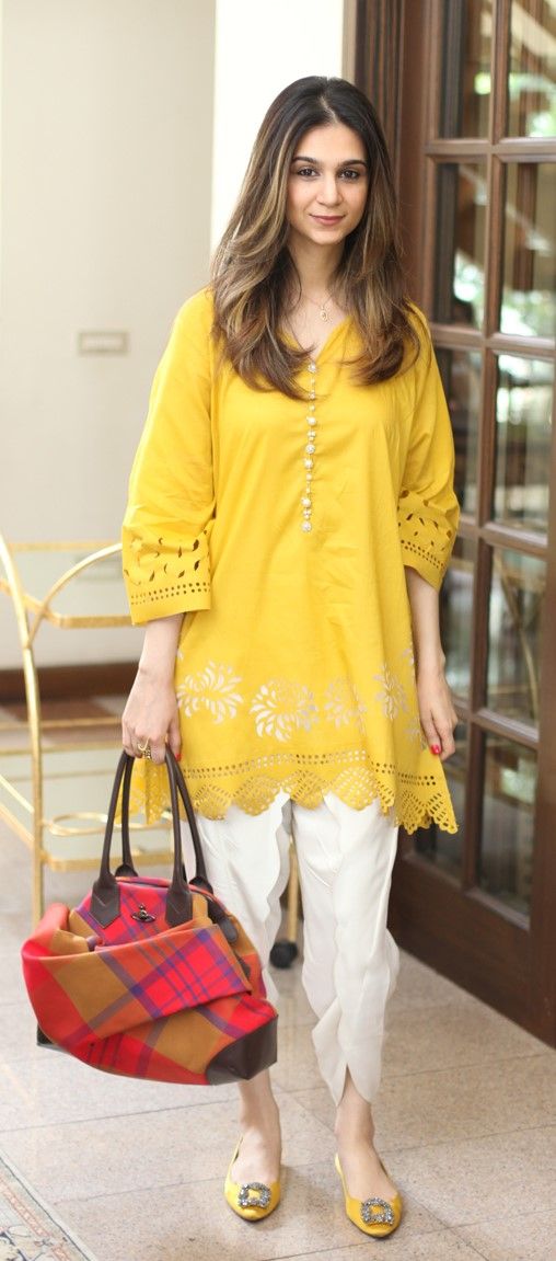 short shirt with tulip shalwar