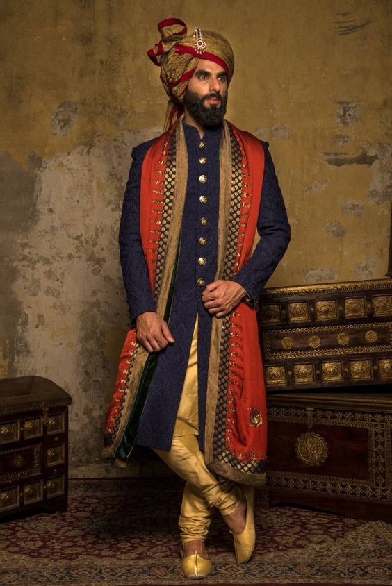 Navy Blue Sherwani - Folder