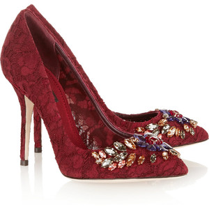 D & G Jeweled Velvet Pump - Folder