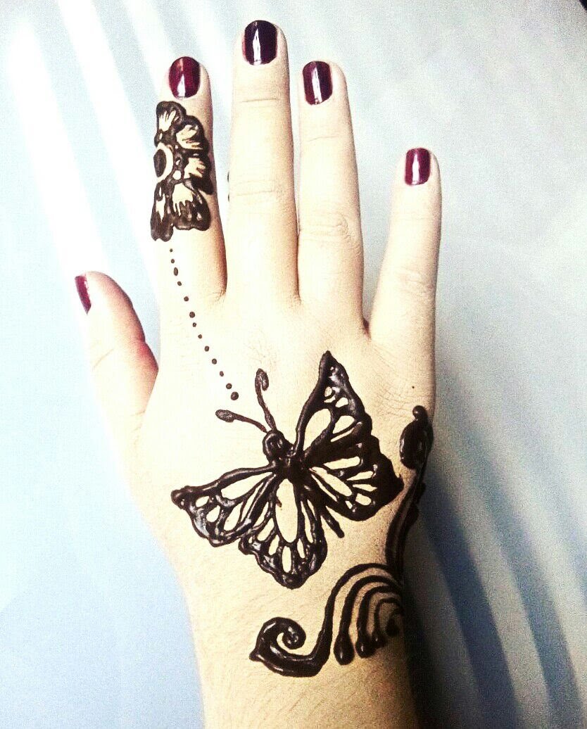 Unique Mehndi Designs - Butterfly 🦋 Mehndi tatto for little angel 👼 |  Facebook-sonthuy.vn