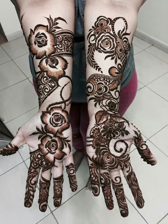 20 Beautiful Rose Style Mehndi Designs 2018 - Folder