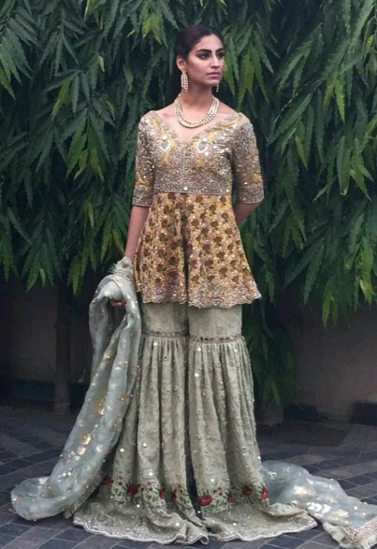 gharara styles with short shirts